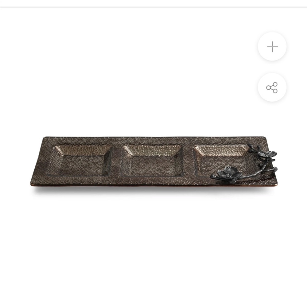 NWT! Michael Aram Black Orchid Trio Platter